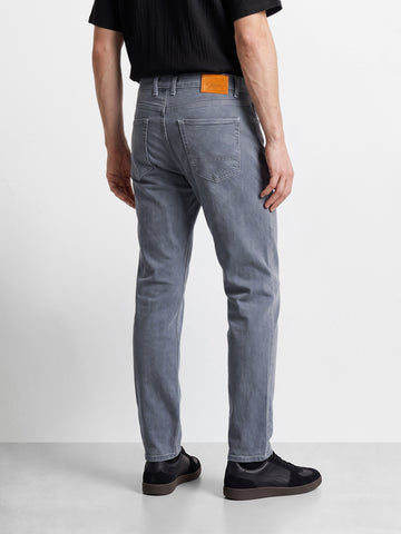 Men's Blue Slim Fit Solid Casual Trousers