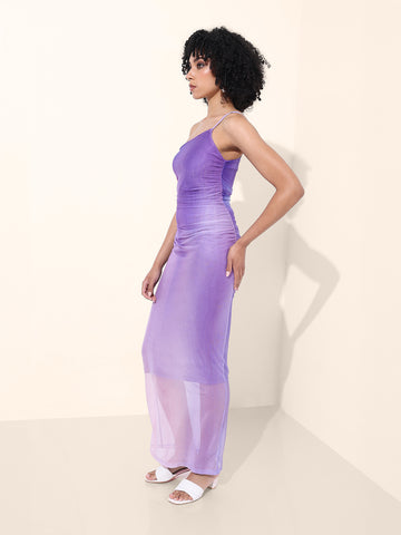 Women's Purple Regular Fit Party Wear Dress