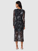 Women Black Fit Grey Long Sleeves Dress