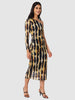 Women Regular Fit Yellow Full Sleeves Dress