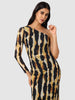 Women Regular Fit Yellow Full Sleeves Dress