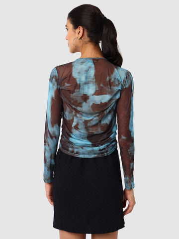 Women's Blue Regular Fit Party Wear Top