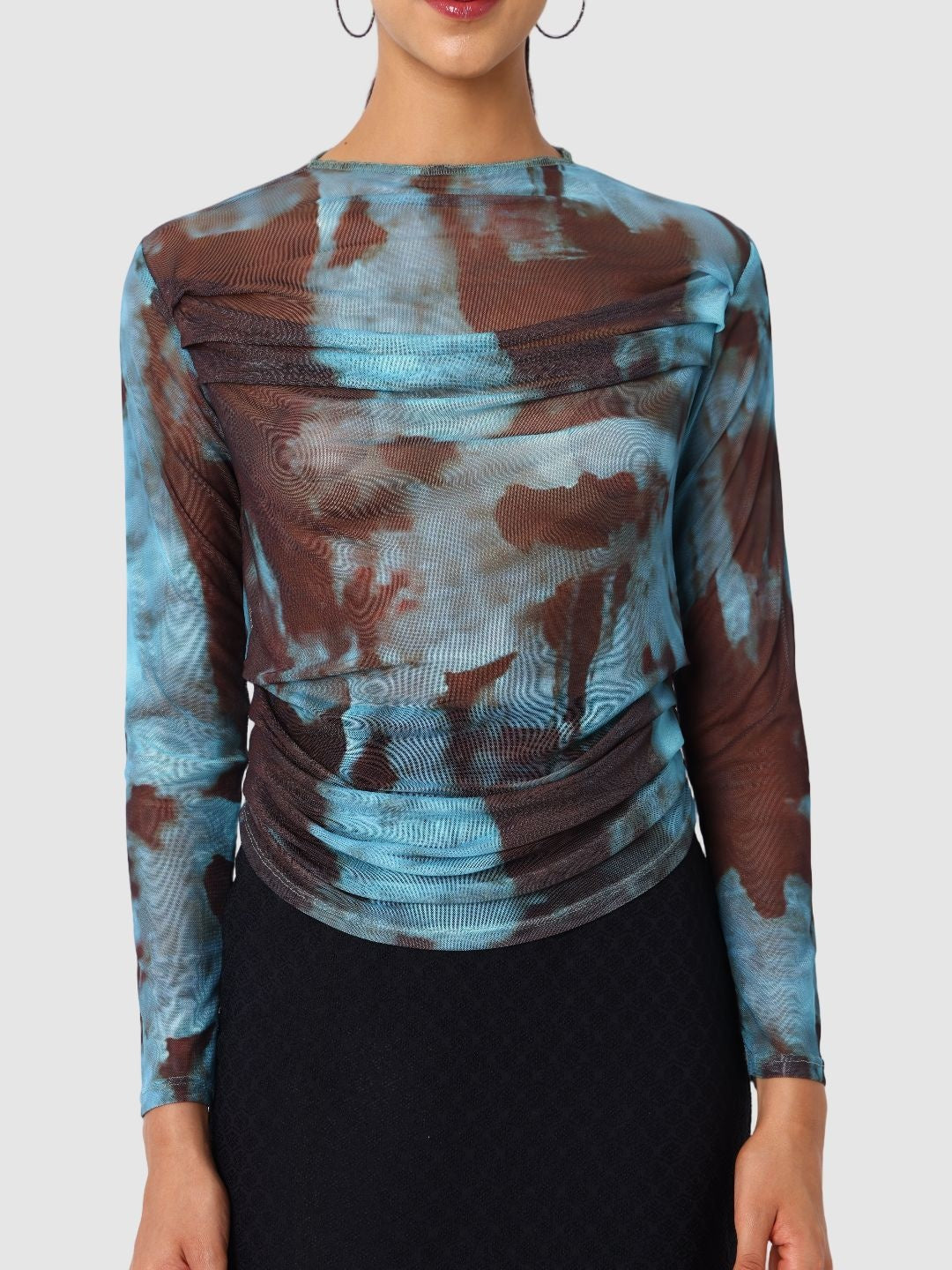 Women's Blue Regular Fit Party Wear Top