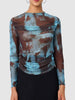Women's Blue Regular Fit Party Wear Top