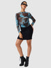 Women's Blue Regular Fit Party Wear Top