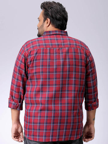 Men's Plus Size Checked Casual Shirt