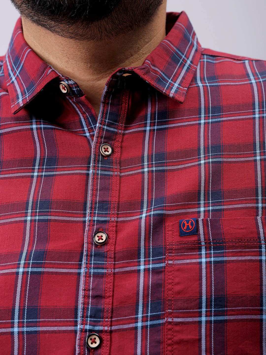Men's Plus Size Checked Casual Shirt