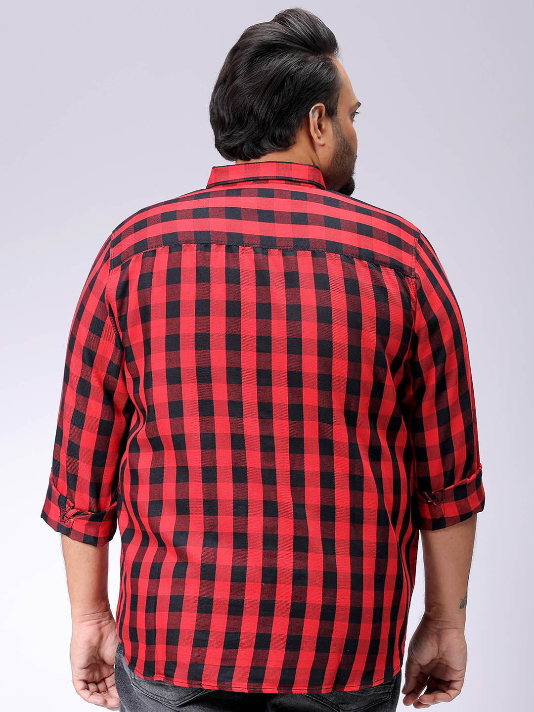 Men's Plus Size Checked Casual Shirt