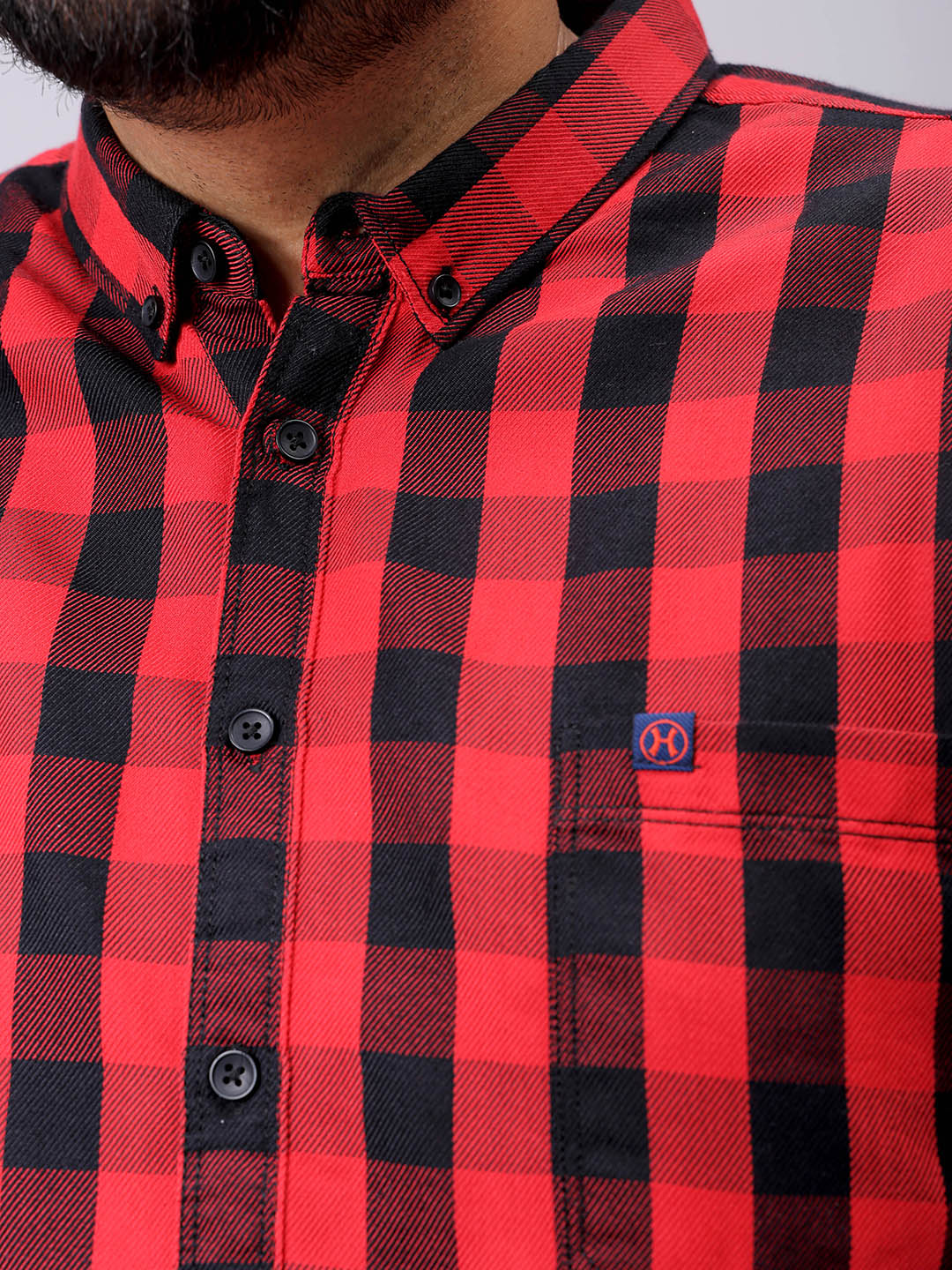 Men's Plus Size Checked Casual Shirt