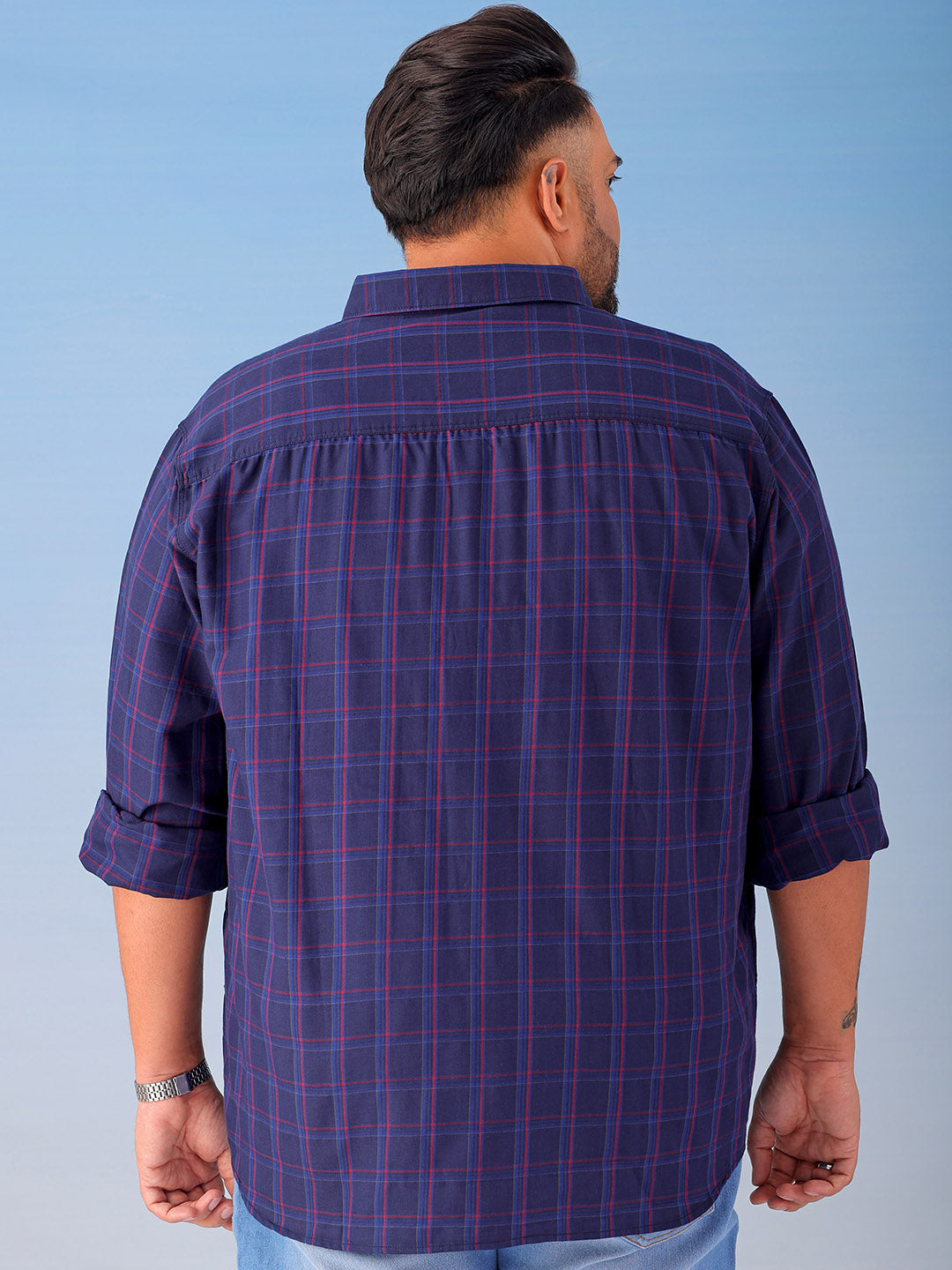 Shop Men's Checked Plus Size Shirt Online.