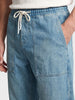 Men's Blue Relaxed Fit Solid Utility Jeans