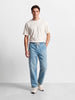 Men's Blue Relaxed Fit Solid Utility Jeans