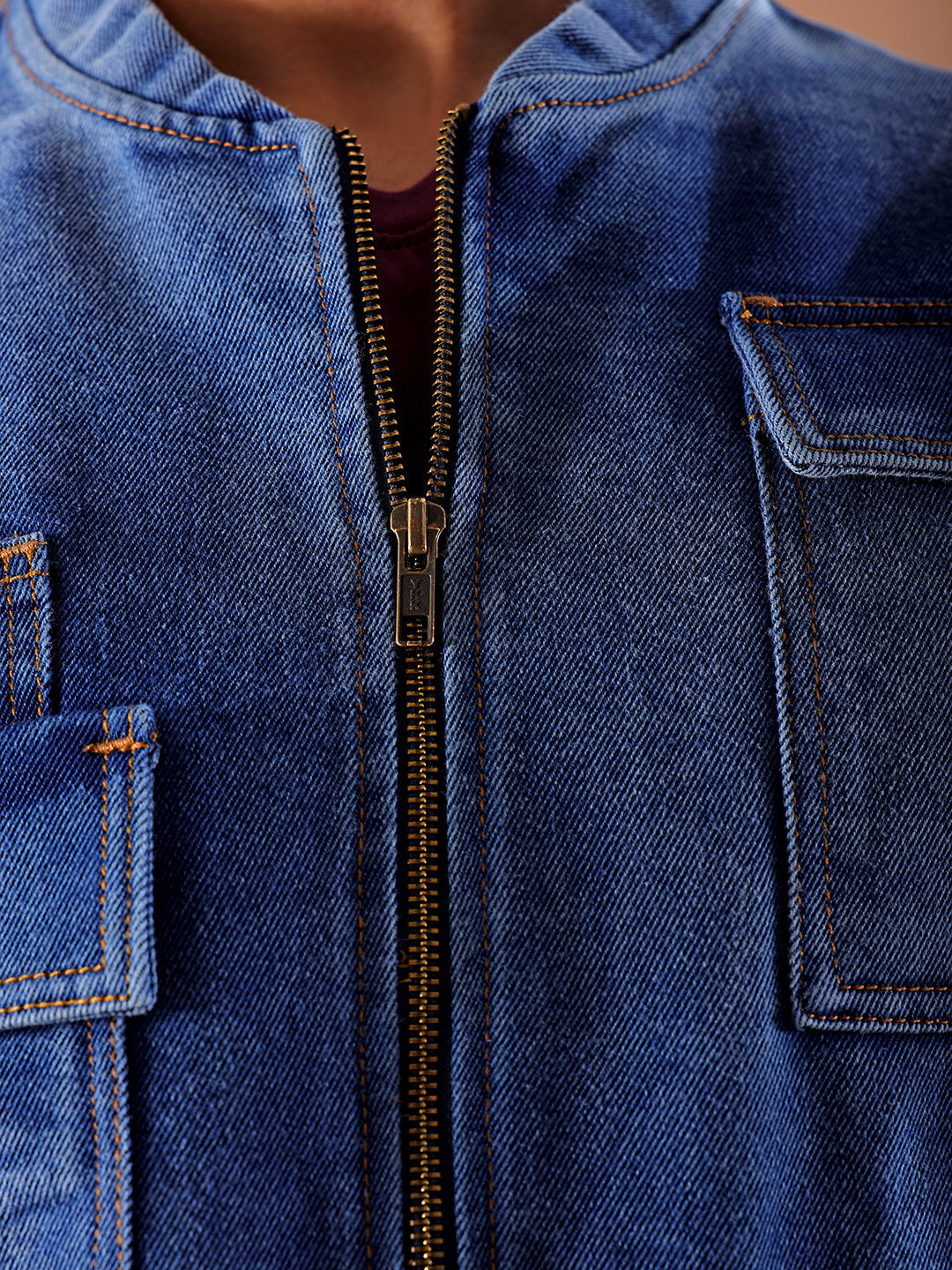 Shop Men's Solid Relaxed Fit Denim Jacket Online.