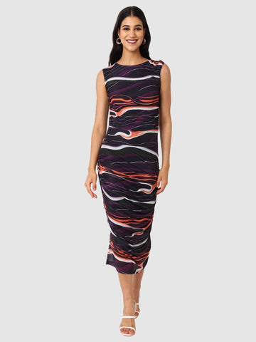 Women Regular Fit Black Sleeveless Dress