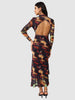 Women Multicolor Fit Black Full Sleeves Dress