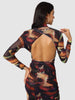 Women Multicolor Fit Black Full Sleeves Dress
