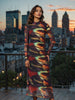 Women Multicolor Fit Black Full Sleeves Dress