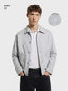 Men's Grey Boxy Fit Embroided Casual Bomber Jacket