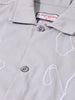 Men's Grey Boxy Fit Embroided Casual Bomber Jacket