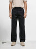 Men's Black Baggy Fit Solid Utility Trousers