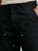 Men's Black Baggy Fit Solid Utility Trousers