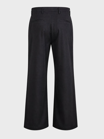 Men's Black Baggy Fit Solid Utility Trousers