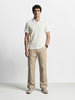 Men's Khaki Baggy Fit Solid Utility Trousers
