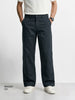 Men's Grey Baggy Fit Solid Utility Trousers
