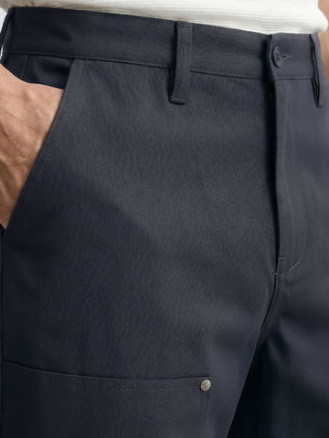 Men's Grey Baggy Fit Solid Utility Trousers