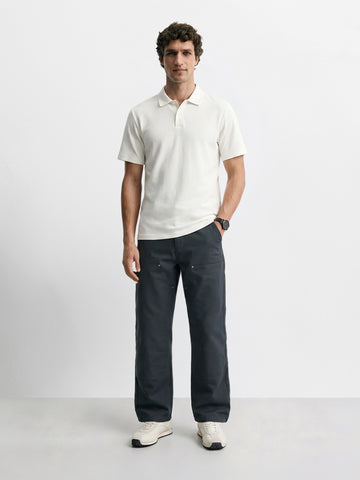 Men's Grey Baggy Fit Solid Utility Trousers