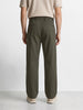 Men's Olive Baggy Fit Solid Utility Trousers