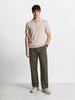 Men's Olive Baggy Fit Solid Utility Trousers