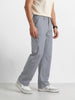Men's Grey Baggy Fit Solid Utility Trousers