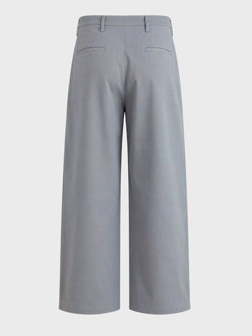 Men's Grey Baggy Fit Solid Utility Trousers