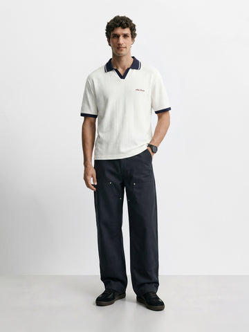 Men's Black Baggy Fit Solid Utility Trousers