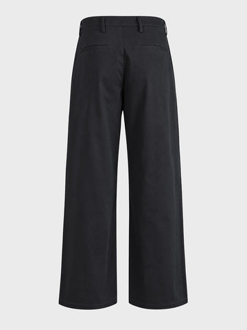 Men's Black Baggy Fit Solid Utility Trousers