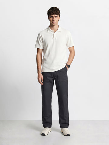 Men's Grey Baggy Fit Solid Utility Trousers