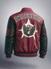 Men's Maroon Relaxed Fit Embroided Casual Jacket