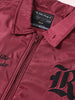 Men's Maroon Relaxed Fit Embroided Casual Jacket