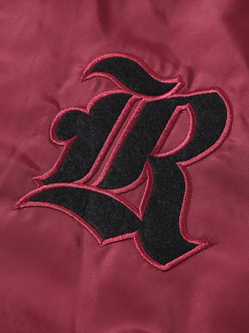 Men's Maroon Relaxed Fit Embroided Casual Jacket