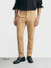 Men's Brown Slim Fit Solid Formal Chinos