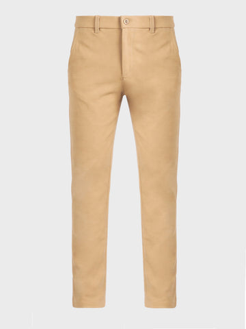 Men's Brown Slim Fit Solid Formal Chinos