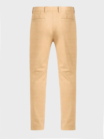 Men's Brown Slim Fit Solid Formal Chinos