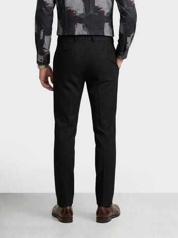 Men's Black Slim Fit Solid Formal Chinos