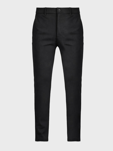 Men's Black Slim Fit Solid Formal Chinos
