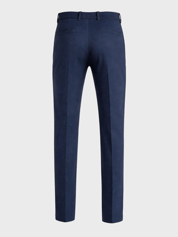 Men's Navy Blue Slim Fit Solid Formal Chinos