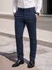 Men's Navy Blue Slim Fit Solid Formal Chinos