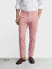 Men's Pink Slim Fit Solid Formal Chinos