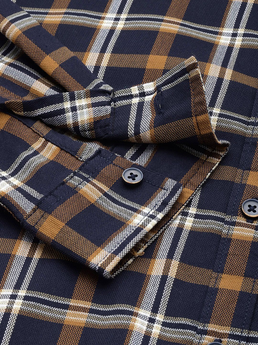 Men's Blue Blue Slim Fit Checked Casual Shirt