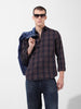 Men's Black Slim Fit Checked Casual Shirt